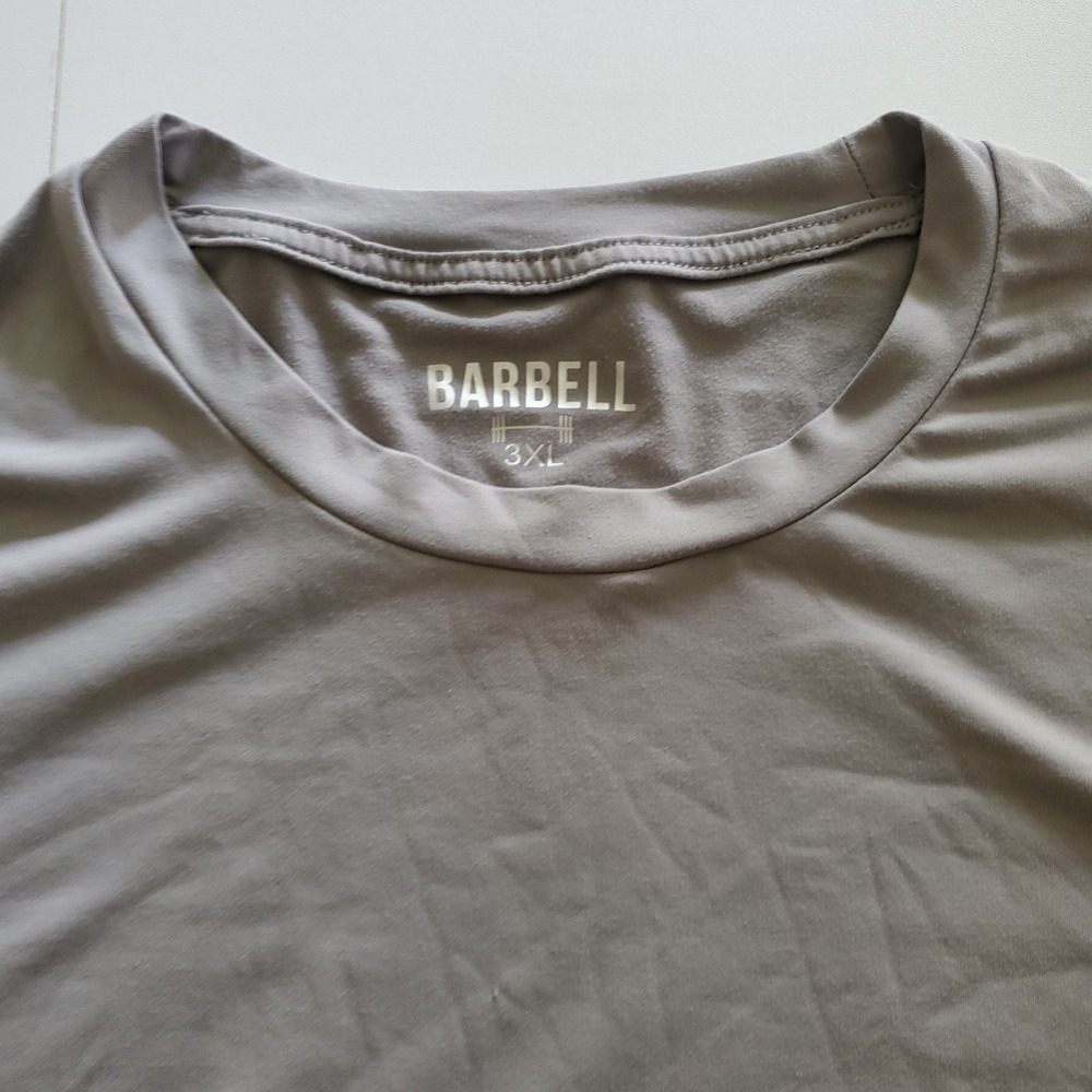 Barbell Apparel Mens 3XL Short Sleeve T Shirt Performance Stretch Gym Gray